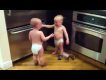 Twin baby boys have intence conversation