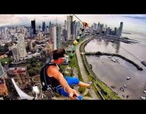 Bene aukščiausias pasaulyje nusileidimas lynu (su parašiutu)