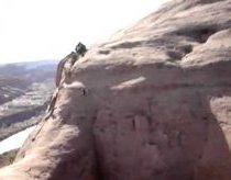 Absolutely insane cliff-side motorcyclist