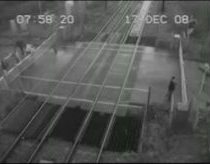 Kid almost gets hit by train!