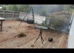 Man films lightning that strikes 5 metres away, destroying his backyard