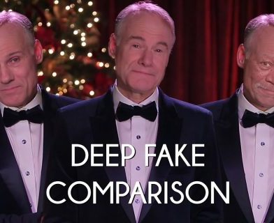 Deep Fake technologija - kairė tikrasis žmogus, de&scaron;inė - deepfake sugeneruotas aktoriaus